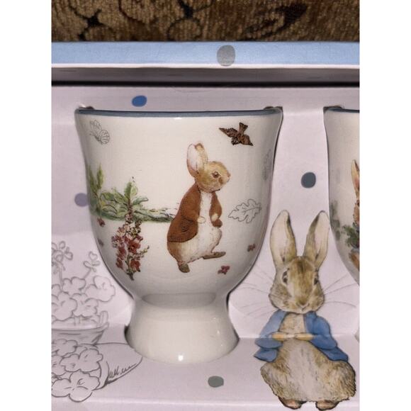 Beatrix Potter Peter Rabbit Easter Boiled Egg Holder Mini Cup Gift Set New - Picture 4 of 8